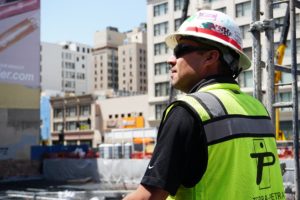 Observing bentonite waterproofing system installation for high rise development in DTLA.